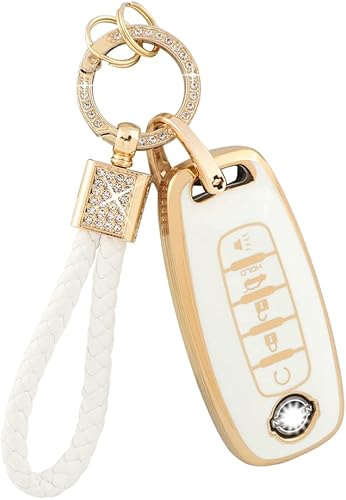PIFOOG Funda para llavero Nissan Rogue de 5 botones 2023 SL Platinum Car Key Case Shell Bling Llavero Protector Accesorios de Protección Mujer