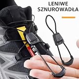 Vxiwscy Cienkie sznurowadła 1,5 mm z systemem szybkiego zamykania do butów narciarskich Salomon, zestaw zapasowych sznurowadeł dla kobiet i mężczyzn, łącznie z zamkami sznurowanymi i klipsami do kabli