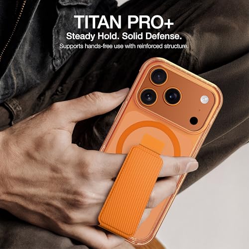 Coque iPhone 17 Pro Max AMAZINGthing Titan Pro+ orange transparente