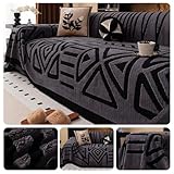 Fansu Felpa Funda de sofá 1 2 3 4 5 Plazas Cómoda Manta Cubre Sofa Grande Bohemio Multiusos Funda Protectora de Sofás Toalla Cubre Sofà Cubierta de sofá para Hogar Oficina (Gris Oscuro,180x130cm)