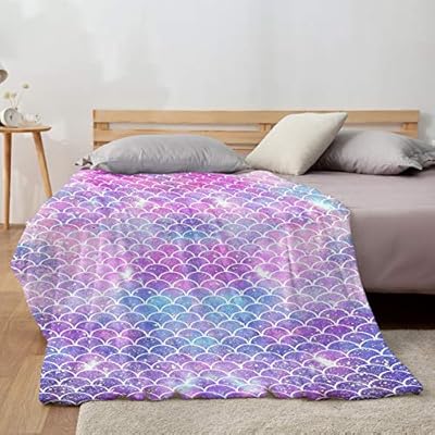 Mermaid Throw Blanket,Flannel Fleece Blanket,Soft Cozy Fuzzy Comfy Warm Cute Lightweight Blanket for Girl,Kid,Toddler… 51cDkRH5ozL. SS400