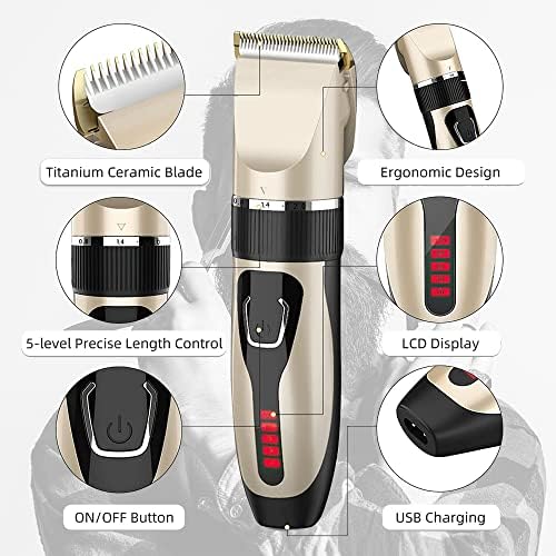 IMBTECH Men's Barber Professional Hair Clippers Set, Mens Hair Trimmer Head Shaver, Cordless, Trimmer Kit, Professional Hair Cutting Kit Beard Trimmer Barber, Grooming Kit, Pro Hair Cutting Kit