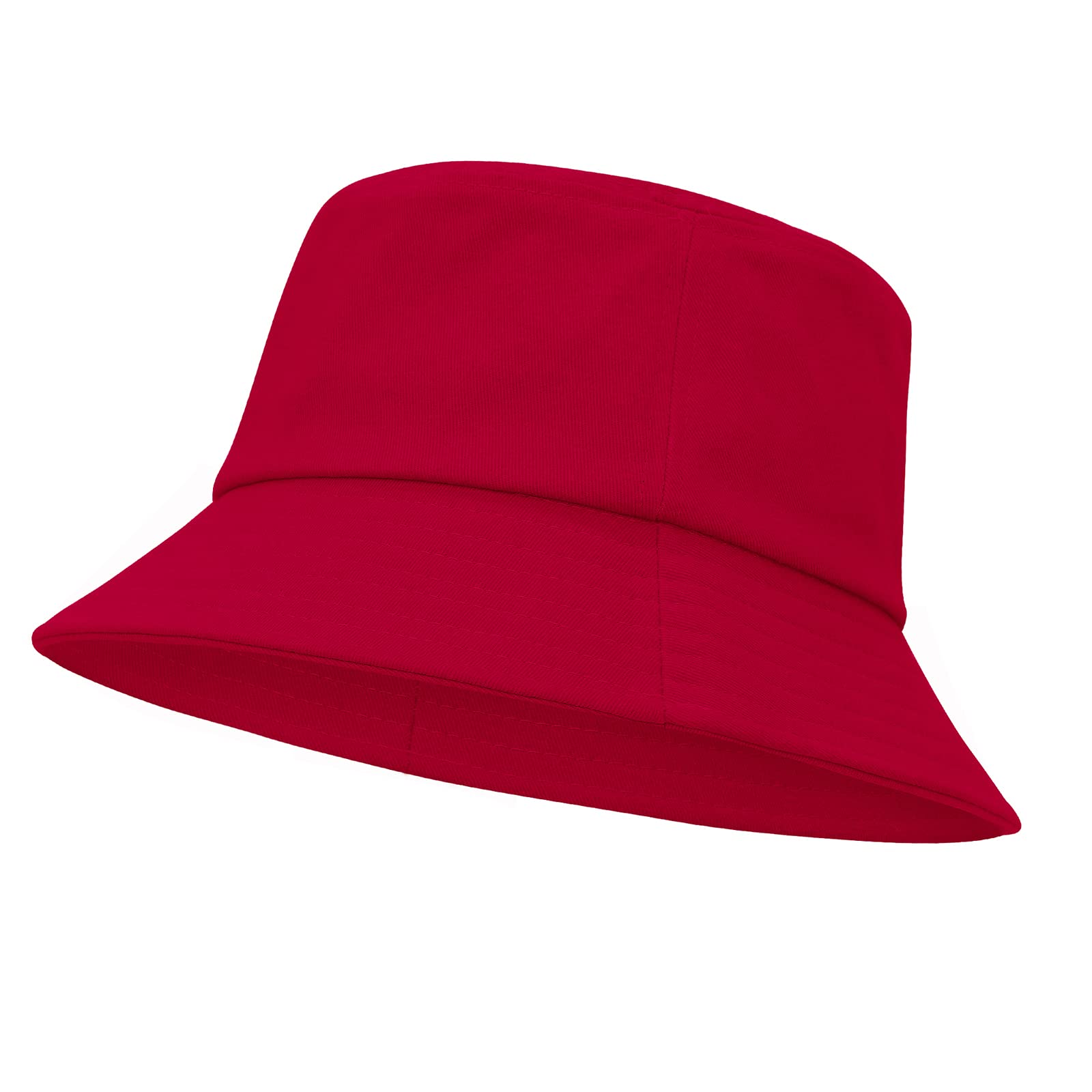 American Trends Sombrero de pescador de algodón, sombrero de protección solar para pesca en la playa al aire libre, Rojo, One Size
