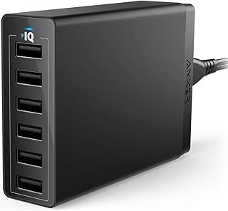 Anker USB Charger Power Supply Multidevice USB Wall Charger (PowerIQ Technology, 60W, 6 Ports) for iPhone, iPad, Nexus, HT…