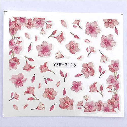 Nagelsticker 1 Blatt Rosa Blume Wasser Transfer Slider Für Maniküre Nagel Kunst Dekoration Nagel Aufkleber-Yzw-3098 – Bild 6