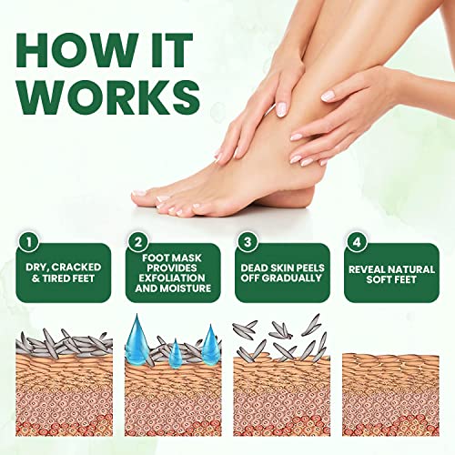 Image of Azah Foot Mask Peeling Feet Mask [Pair of 2] | Korean Foot Peel off Mask for Cracked Feet | Peeling and Exfoliating | Legs care at Home | Exfoliating Sheet for Home | Tea Tree Sheet