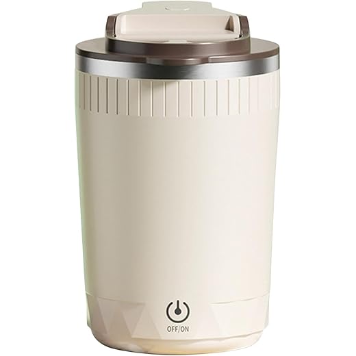 ATORSE Portable Self Mixing Coffee Mug Brown