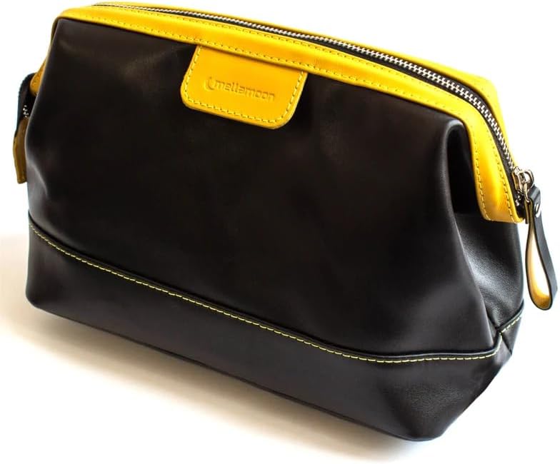 男性用&amp;女性用本革トイレタリーバッグ &ndash; 大型防水トラベルドップキット &ndash; ハンドメイドシェービング&amp;コスメティック