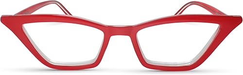 Lentes de lectura Red Funky Cat Eye para mujer para lucir elegante, a la moda con alta visión, cómodos para todas las formas de cara, lentes de