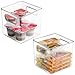mDesign Plastic Kitchen Pantry Cabinet, Refrigerator or Freezer Food Storage Bins with Handles - Organizer for Fruit, Yogurt, Snacks, Pasta - Food Safe, BPA Free, 6" Cube - 2 Pack, Clear