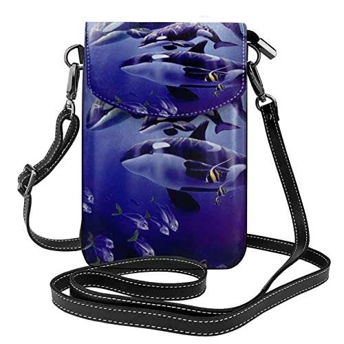 Petit sac à main pour téléphone portable Killer Whales bandoulière femme avec pochette