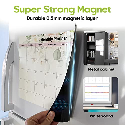 Ornamic Dry Erase Calendar, Magnetic Calendar For Fridge 2023 - Kitchen White Board Calendar For Refrigerator, Reusable Monthly Weekly Planner - Fridge Calendar Whiteboard - W/Markers, Shopping List #TOP1