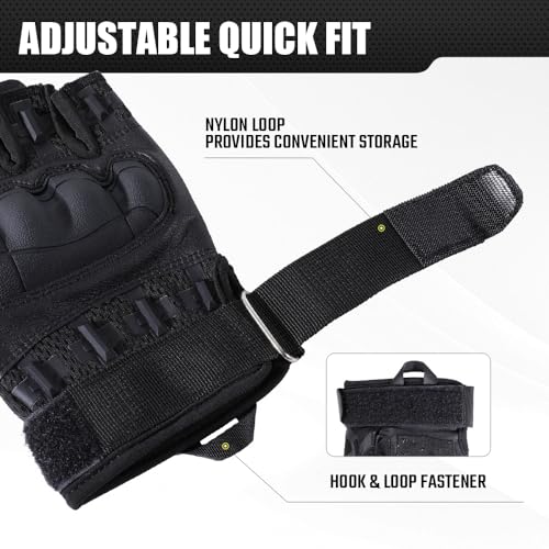 Image of WTACTFUL Fingerless Tactical Gloves Men Women, Breathable Reinforced Palm | Microfiber Leather, Breathable Mesh, Adjustable Wrist, Anti-Slip, for Motorcycle Airsoft Paintball Cycling Work Hiking