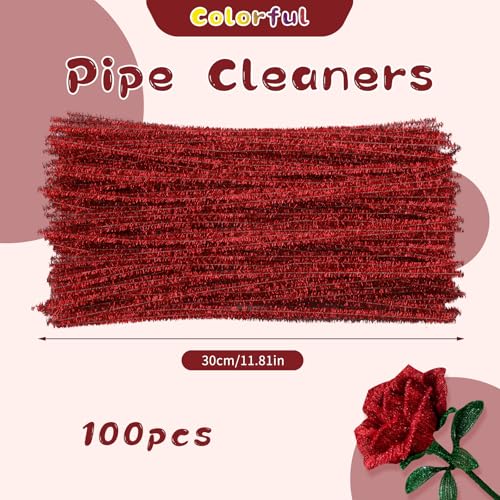 Image of ZXIIXZ 100 Pcs Pipe Cleaners, Glitter Pipe Cleaners Bulk for Making Flowers