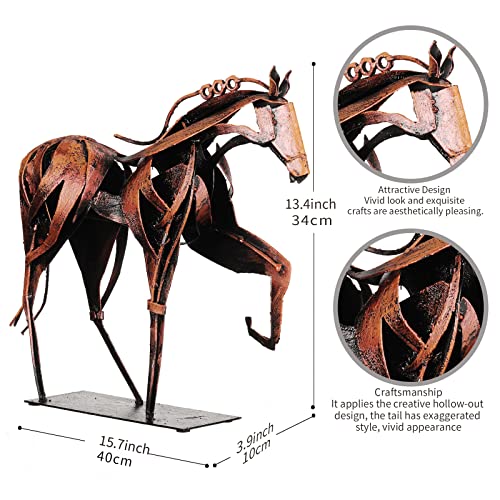 Metal-Horse-Statue-Decor-Handmade-Strong-Modern-Horse-Sculpture-Handicraft-Rustic-Metal-Statue-Decorations-Gift-for-Home-Office-Desk-Figurine-Pearl-Brown Metal Horse Statue Decor Handmade Strong Modern Horse Sculpture Handicraft Rustic Metal Statue Decorations Gift for Home Office Desk Figurine Pearl Brown