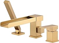 Vista 12 de Grifo de llenado de bañera romana en cascada, relleno de bañera de montaje en cubierta con boquilla giratoria de 360°, grifo de bañera de baño de 3