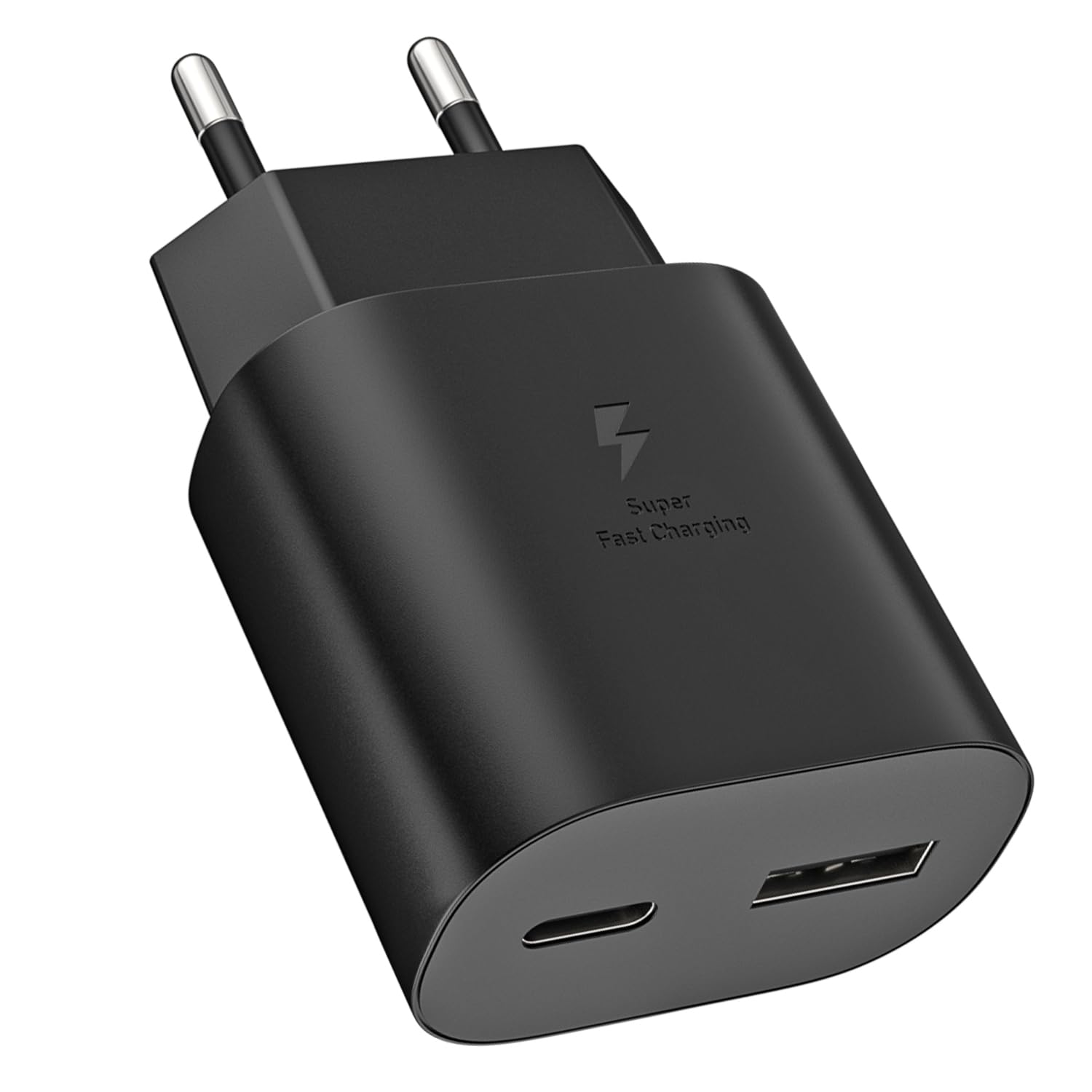 25W 2Port Schnellladegerät USB A & USB C Netzteil für Samsung Galaxy S25 S24 S23 S22 S21 S20 S10 A55 A54 A53 A52 A35 A15 A14 A13 A05s A04s Z Flip 6/5
