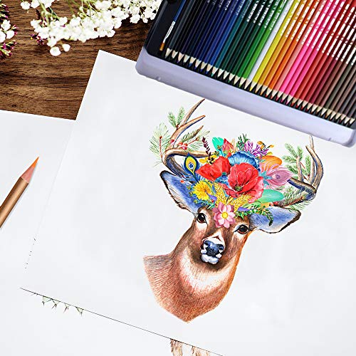 KKmoon Conjunto de 72 lápis de cor profissional pré-afiado Lápis de cor de água solúvel em água com