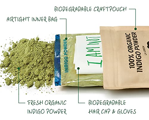 Polvo de índigo orgánico para teñir cabello 100 g miniatura 3