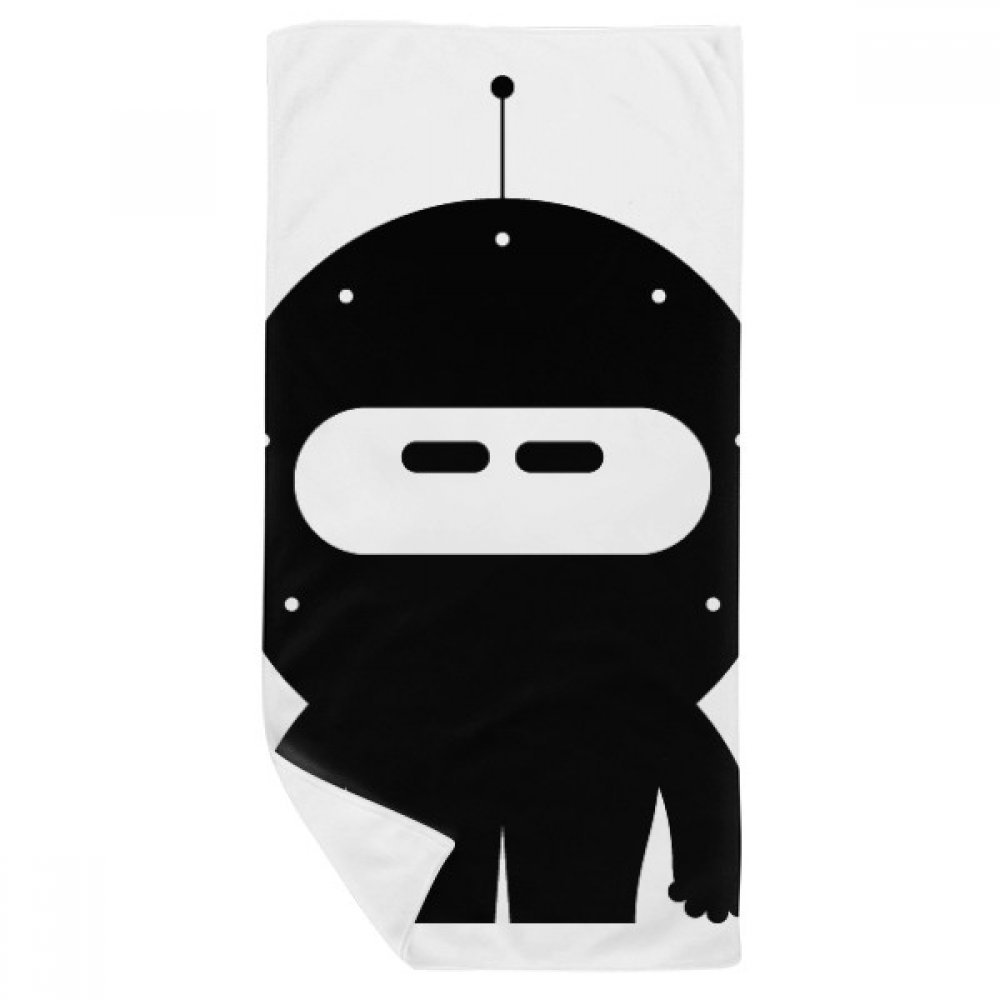 Serviette de bain univers alien monstre robot 35x70cm drap de toilette multicolore