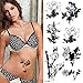 Produktbild Handaxian 3pcs-Sticker Bikini Tattoo weiblich wasserdicht temporäre Tätowierung Aufkleber blau lila Blume Rose Aufkleber 3pcs-3