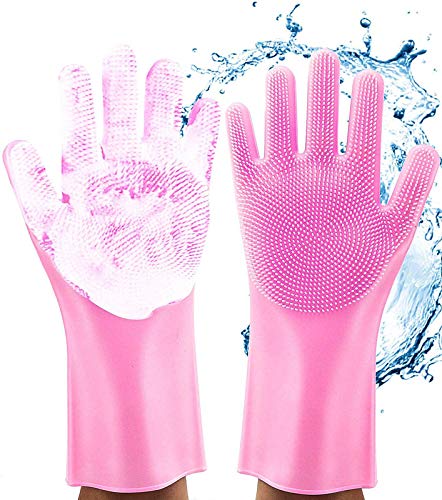Preisvergleich Produktbild ALCIONO Geschirrspülhandschuhe Magic SakSak Wiederverwendbare Silikon Reinigungshandschuhe mit Schrubber, Geschirrwaschschwamm Handschuhe Ideal zum Waschen von Geschirr, Küche (1 PC)