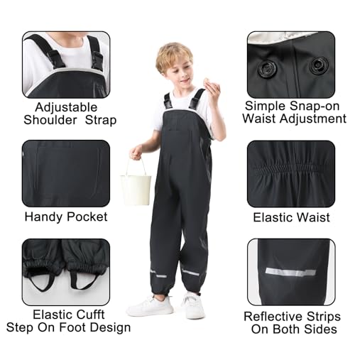 Image of Kids Unisex Rain Pants, Green, Size 2-9 Years