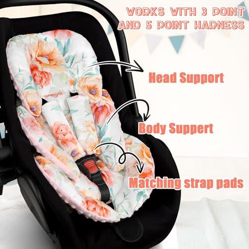 Image of GFU Infant Stroller mat, Fits for Stroller, Swing, Flowers