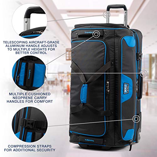 Travelpro Bold-Drop Bottom Wheeled Rolling Duffel Bag, Blue/Black, 30-Inch