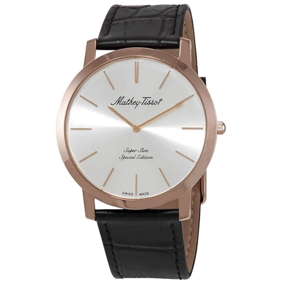 Mathey-Tissot Leather Swiss Made Analog Silver Dial Mens Watch - H6915Pi, Band Color-Black (B08R7XC2G5) Amazon Price History, Amazon Price Tracker