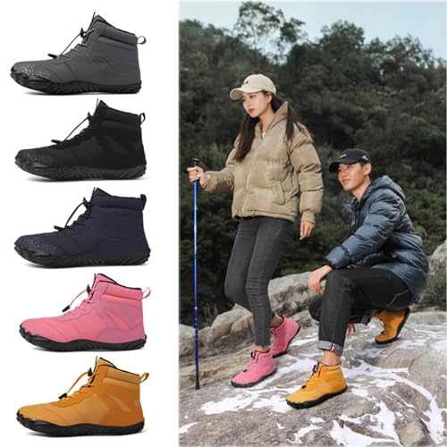 LELEBEAR Barefoot Shoes Men Women Wide Toe Box Winter Cross Trainer Zero Drop Sole Cotton Boots Sneakers,Winter Shoes2