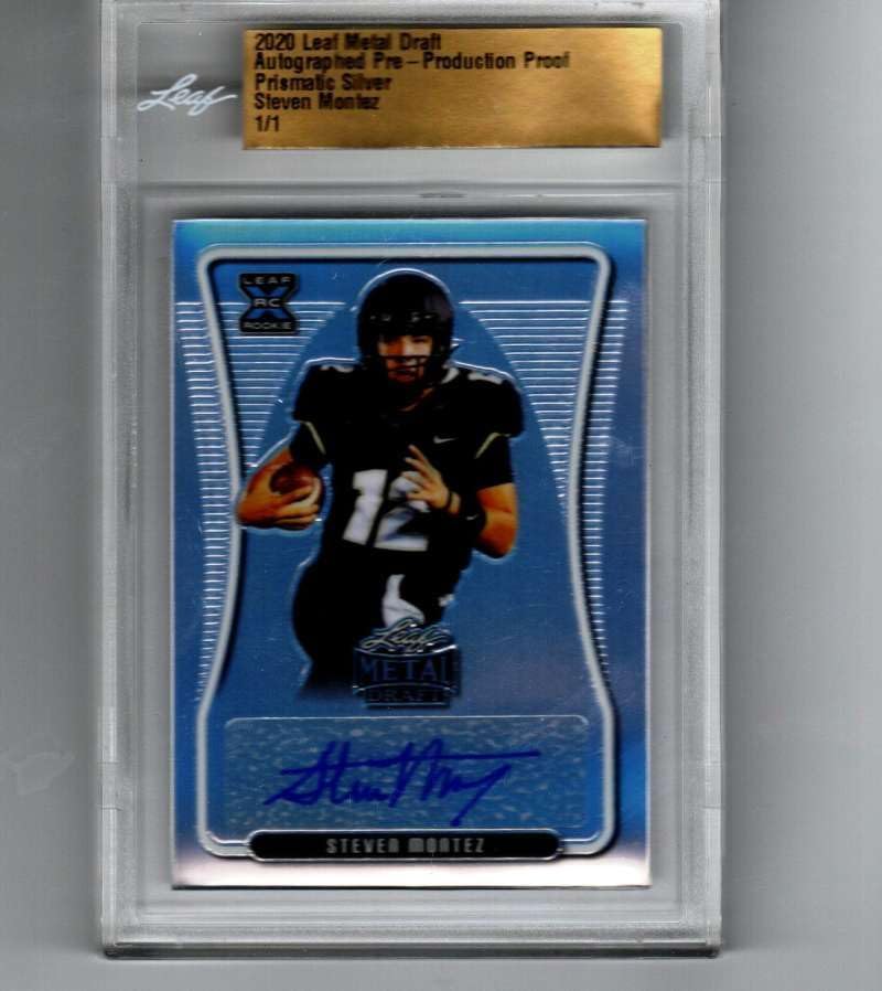 2020 Leaf Metal Draft Prismatic Silver Autograph #BA-SM1 Steven Montez RC Rookie AUTO 1/1 Football Trading Card