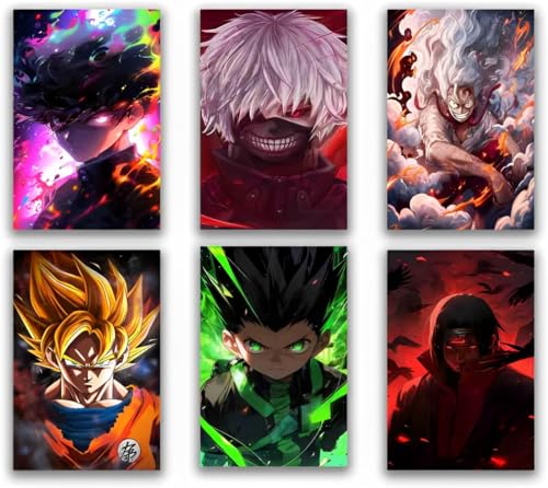 Image of Posternet Anime Style Poster Set for Wall Decoration Set of 24 | HD Printed Aesthetic Action Wall Art | Premium Glossy Finish Posters for Bedroom, Gaming Room & Living Space