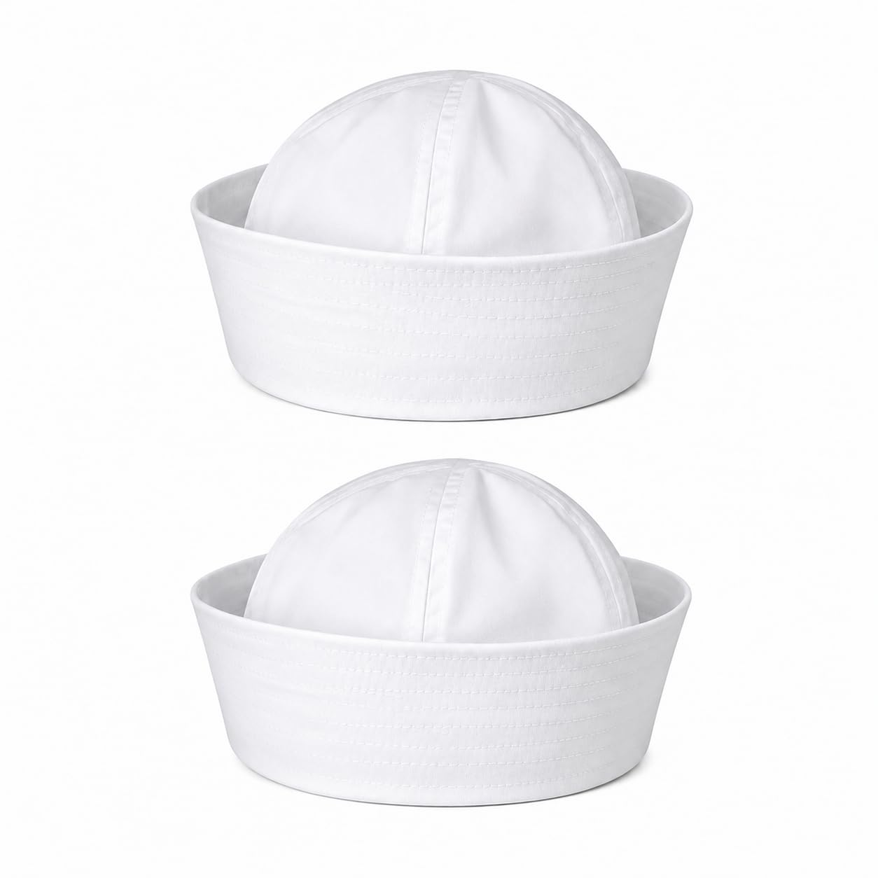 ERQUET 2pcs Sailor Hat,White Sailor Hat, Captain Hats For Nautical Theme Parties and Costume Events, Two Pack Sailors Hats for Adults With 56 cm Head Circumference, for Golf Fancy Dress and Boating