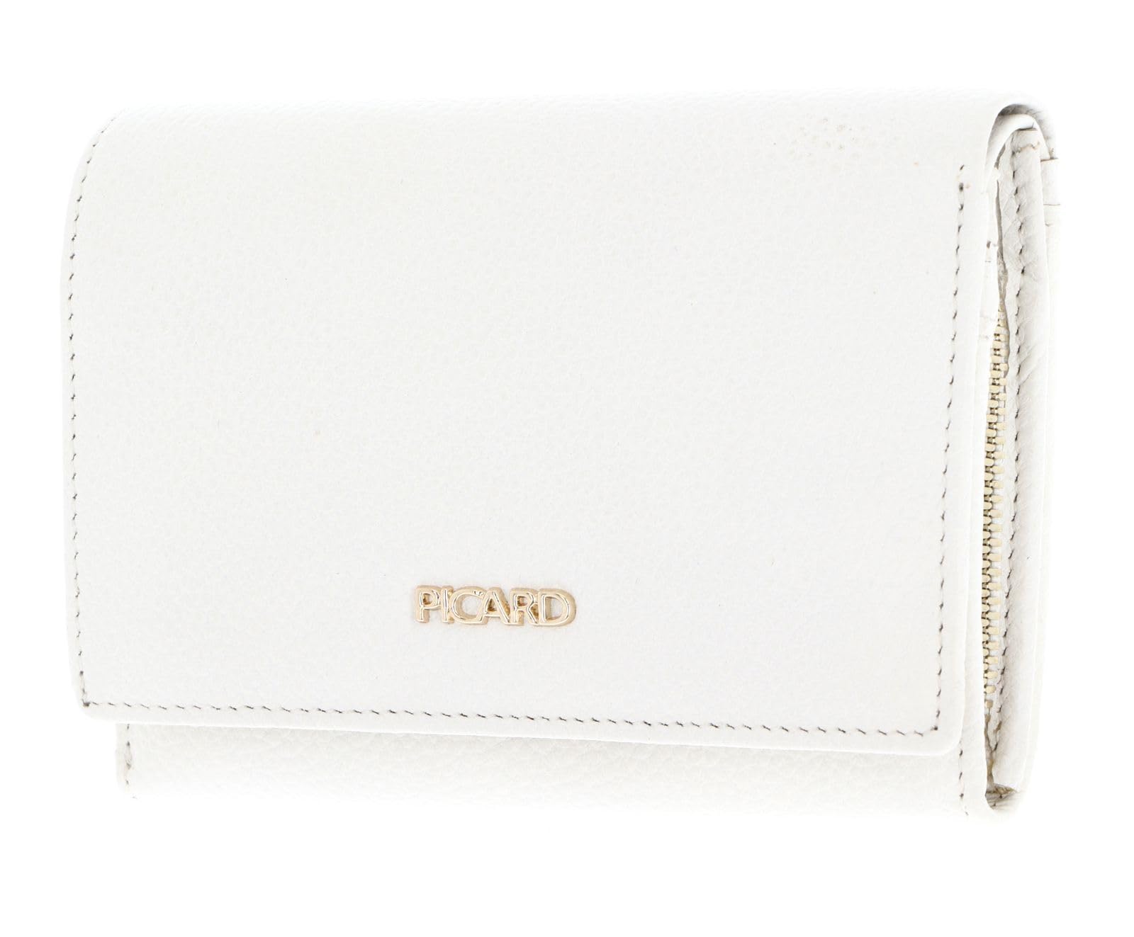 Porte-monnaie Picard Java 1 blanc portefeuille zippé compact en cuir véritable