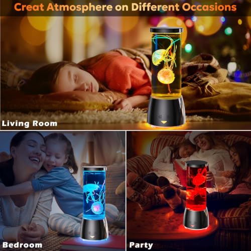 Upgraded Jellyfish Lamp with Speaker, 10 Color Changing Remote Control Jellyfish Night Light, Jelly Fish Light with 2 Lifelike Jellyfish, 12 White Noise Jellyfish Light for Room Decor by Soarling - Used condition - Image 6