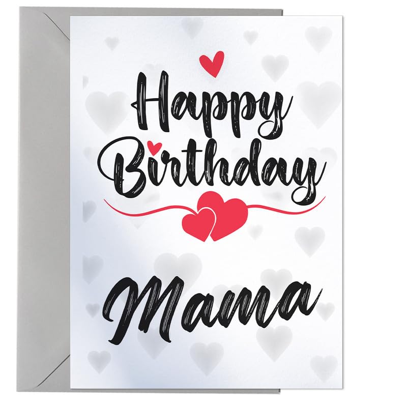 Happy Birthday Mama – Romantic Birthday Card for Her – A5 with Envelope – for Partner, Wife, Girlfriend or Friend
