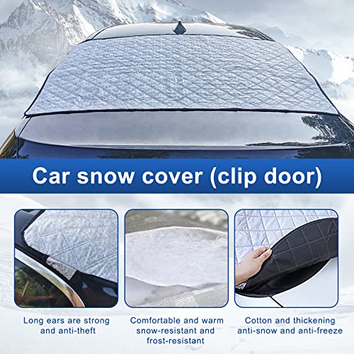 Ajxn Rear Windshield Snow Cover, Back Window Frost Cover Offers Complete Protection From Snow, Ice And Other Winter Debris, Winter Car Accessories, Fits Most Sedans, Suvs & Vans Silver #6 (55"*31.5") #TOP2