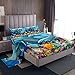 Castle Fairy Dolphin Fitted Sheet Set Full Size 4 Pcs,Fish Coral Ocean Adventure Teens Sheets,Watercolor Marine Animal Bedding Sets (1 Fitted,1 Flat,2 Pillowcases)
