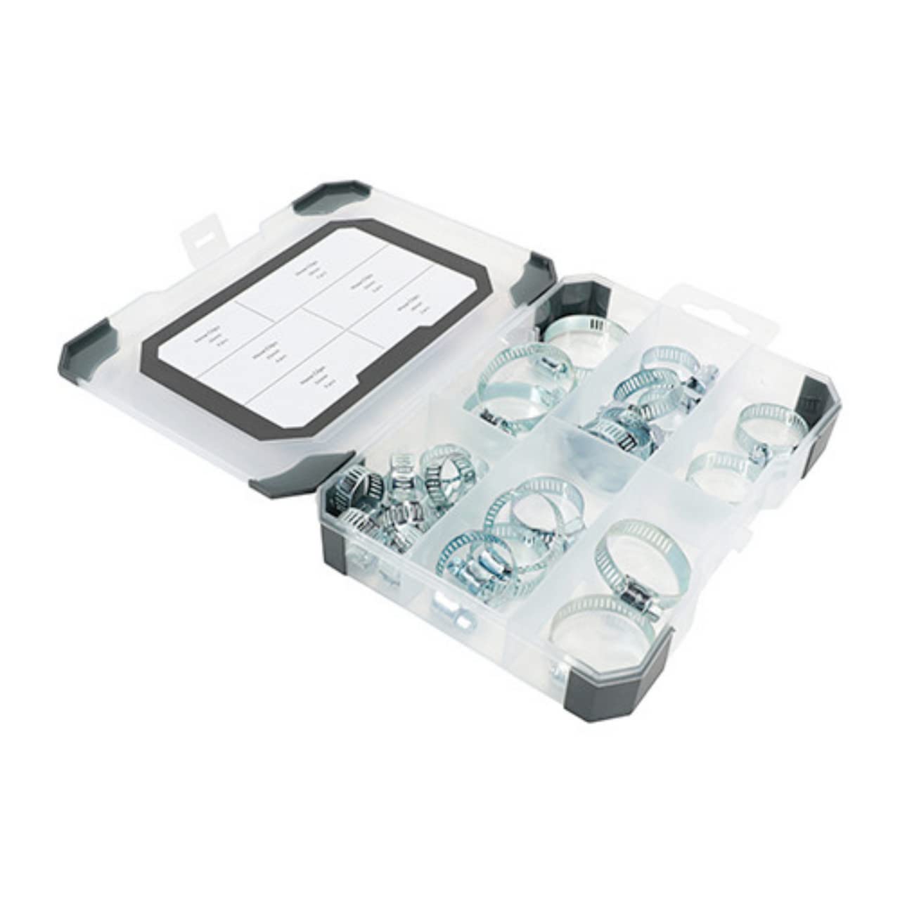 Timco Mixed Tray Hose Clips With 7mm Slotted Hex Head Screws*25 Pieces*