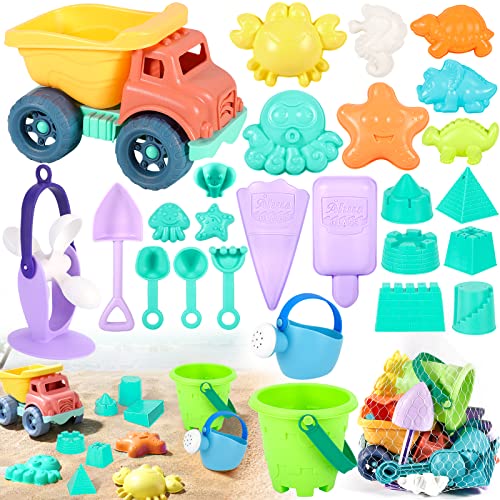 FAMKEEP Sandspielzeug Set,26 Stück Bunte Strandspielzeug Set,Sandkasten...