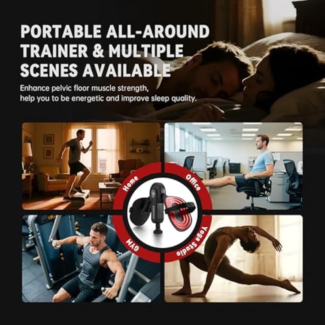 Thigh Trainer Kegel Exerciser for Men, Pelvic Floor Exercise Devices with Leg Straps, 360¡ãInner Thigh Exerciser, Adjustable Resistance 0-135 Lbs & Smart Display (Time/Cal/Rep/Count)