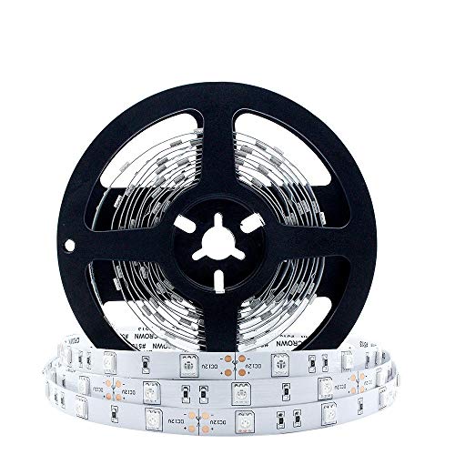 LightingWill Ultraviolet LED Strip, 365nm-370nm 16.4FT 36W 5M 12V SMD5050 150LEDs UV Ultraviolet Non-Waterproof Tri-chip 10mm White PCB Flexible LED Strips 30LEDs/M 7.2W/M, for UV Curing, Metal Crack