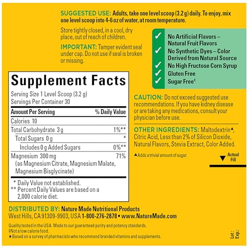 Nature Made High Absorption Magnesium Complex Drink Mix Powder, 96 g - image 8