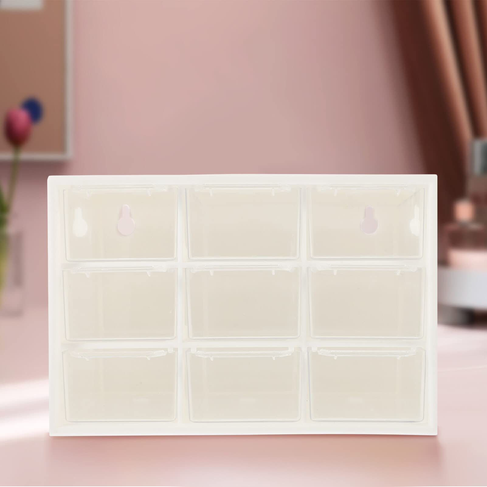Boîte à Tiroirs à Perles Compartimentée en Plastique Beige, Lot de 4