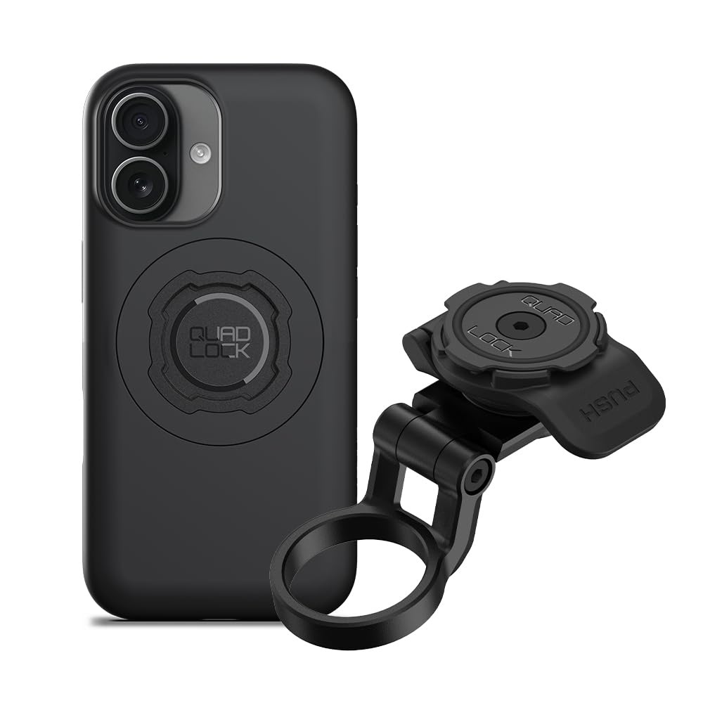 Quad Lock Stem Cap Mount (Adjustable) Bike Kit with iPhone 17 MAG Phone Case