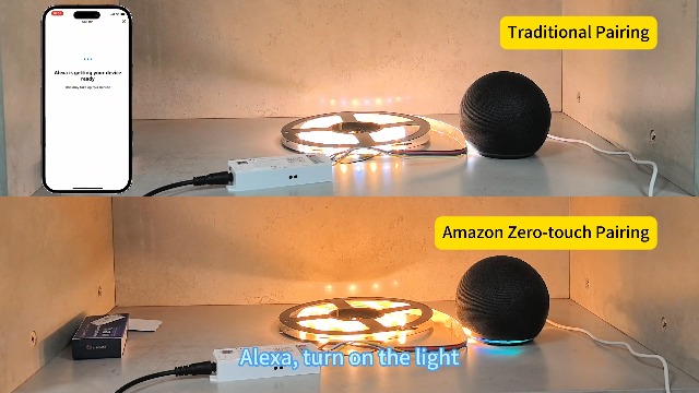 Image of GLEDOPTO Alexa Connect Kit Matter LED Strip Light Controller RGBCCT PWM Dimming Work with Matter Echo Device Zero Touch Pairing Easy Wiring for RGBCCT Analog Strip Light (Matter Hub Require)