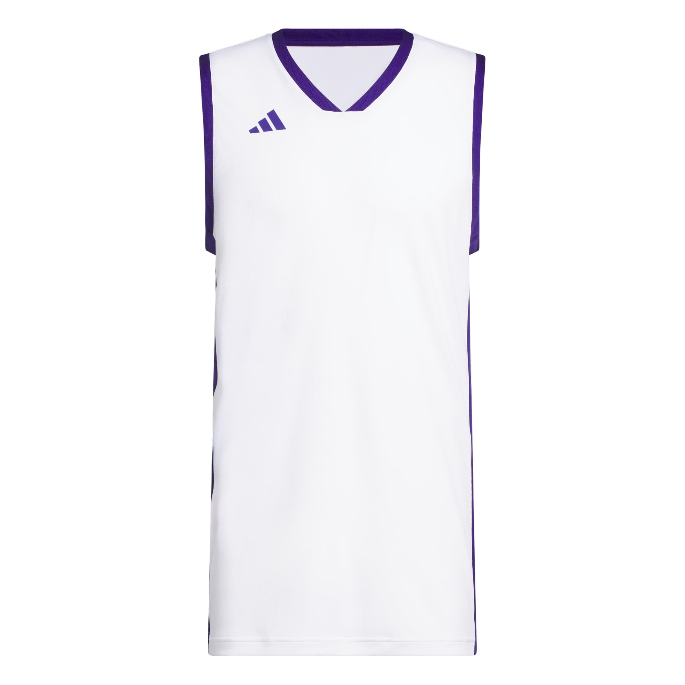 adidas Men's Mens Pulse Speed Bball Jersey Shirt, White/Team Colleg Purple, 3XL