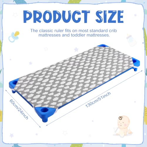 Image of Peryiter 12 Pcs Cot Sheets for Daycare, Standard Size 24 inch x 51 inch Toddler Nap Mat Sheets with Cute Pattern & Corner Elastic Loops, Breathable Fitted Cot Crib for Preschool Kid Boy Girl (Cloud,Gray)