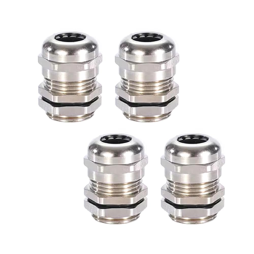 M16*1.5 Cable Glands, 4 Pack Metal Cable Glands Joints, Waterproof Adjustable Cable Glands Connector for 4-8mm Cables